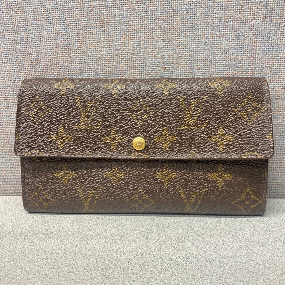 Auth Louis Vuitton Monogram Canvas Trifold Wallet Made in France TH0090 Vintage